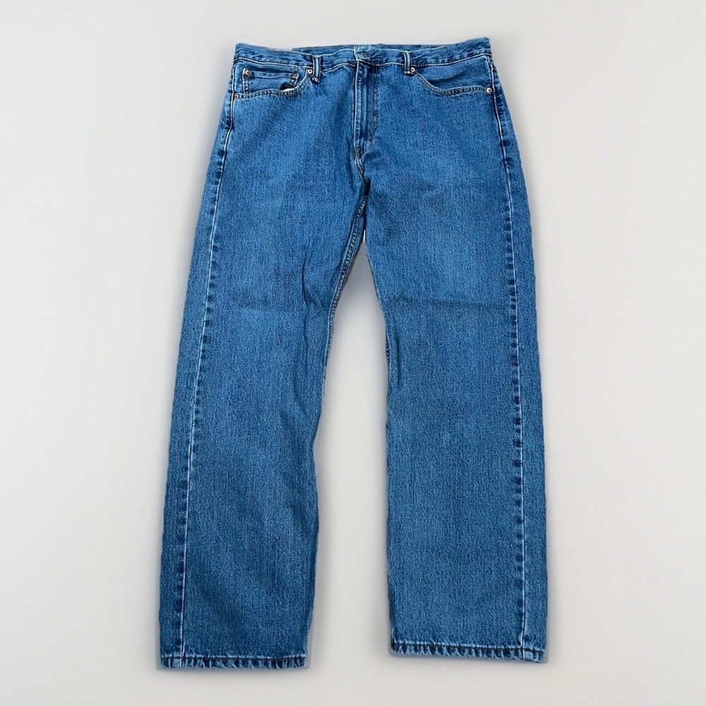 Levi's 505 Regular Fit Straight Leg Jeans Men's 38x32 Medium Wash Stretch Denim - Picture 1 of 9